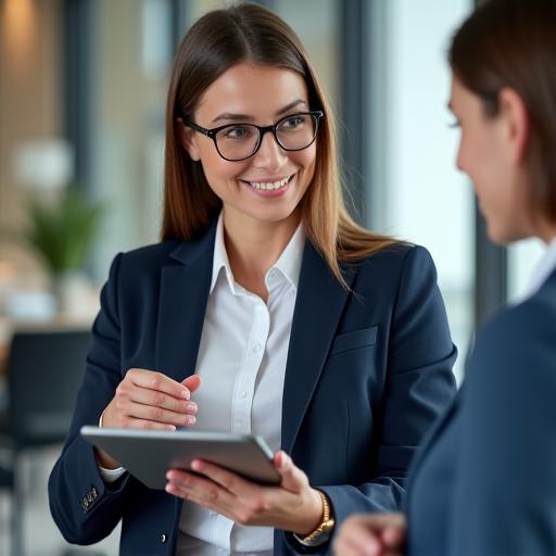HR-Expertin im Beratungsgespräch für Speziallösungen